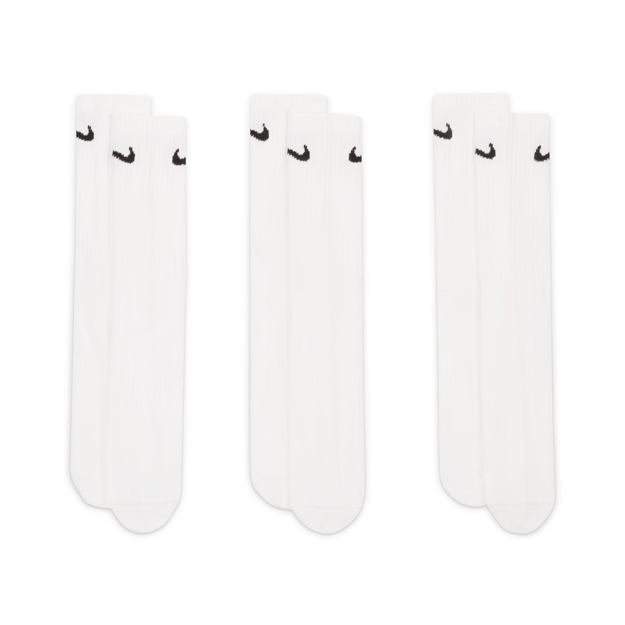 Nike Everyday Lightweight Crew Socks 3-Pack - White by Denim Exchange