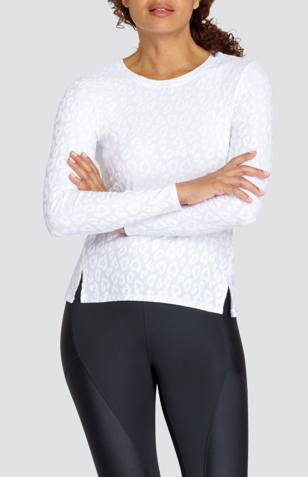 Gracen Top - Chalk White Leopard Jacquard DestGlow