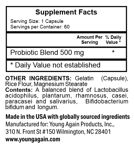 Probiotic Supplement - Gut Health Solution by Young Again