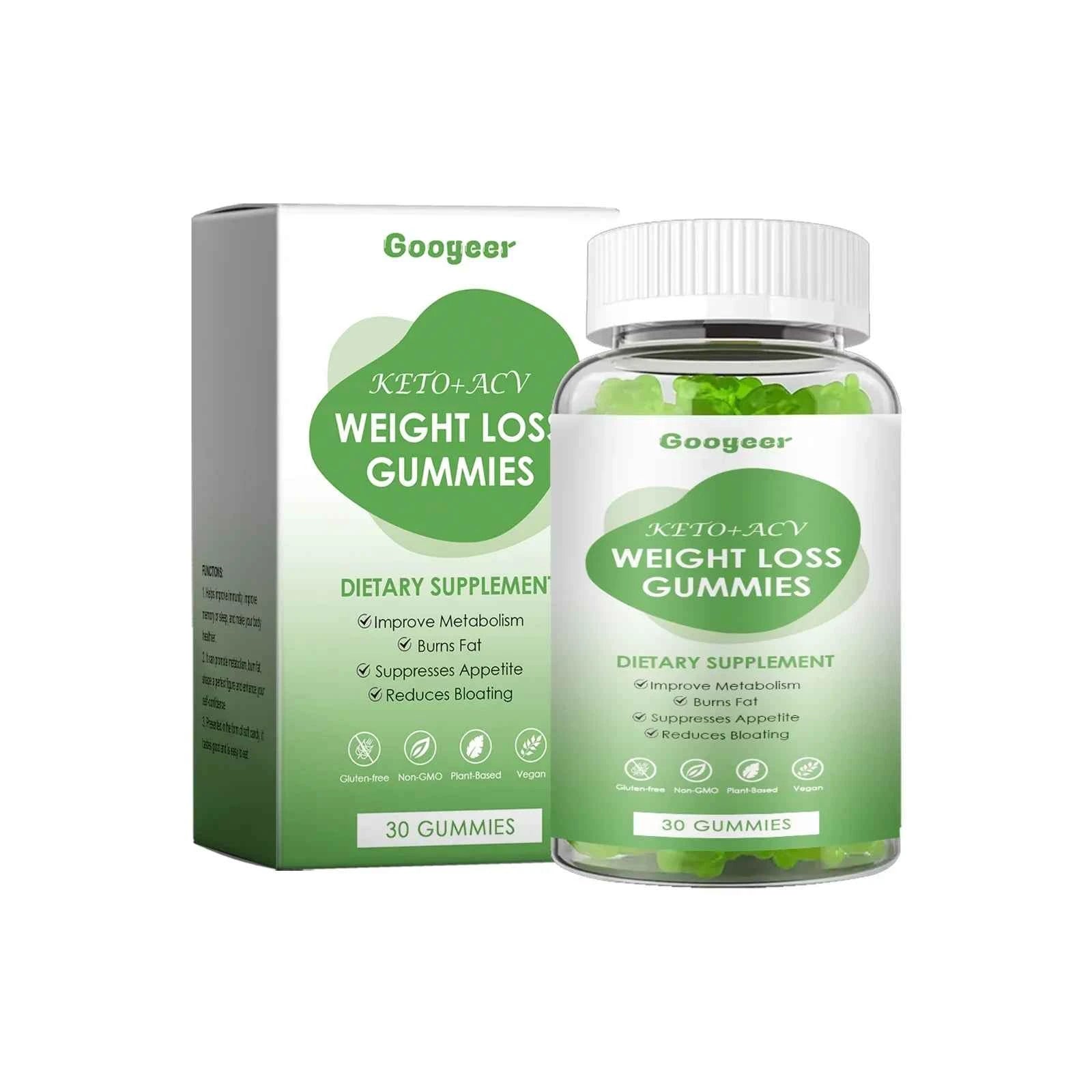 Googeer 30pcs Slimming Body Gummies Fat Burner Energy Support Dietary Supplement Fruit Flavor Anti Cellulite Weight Loss Gummies