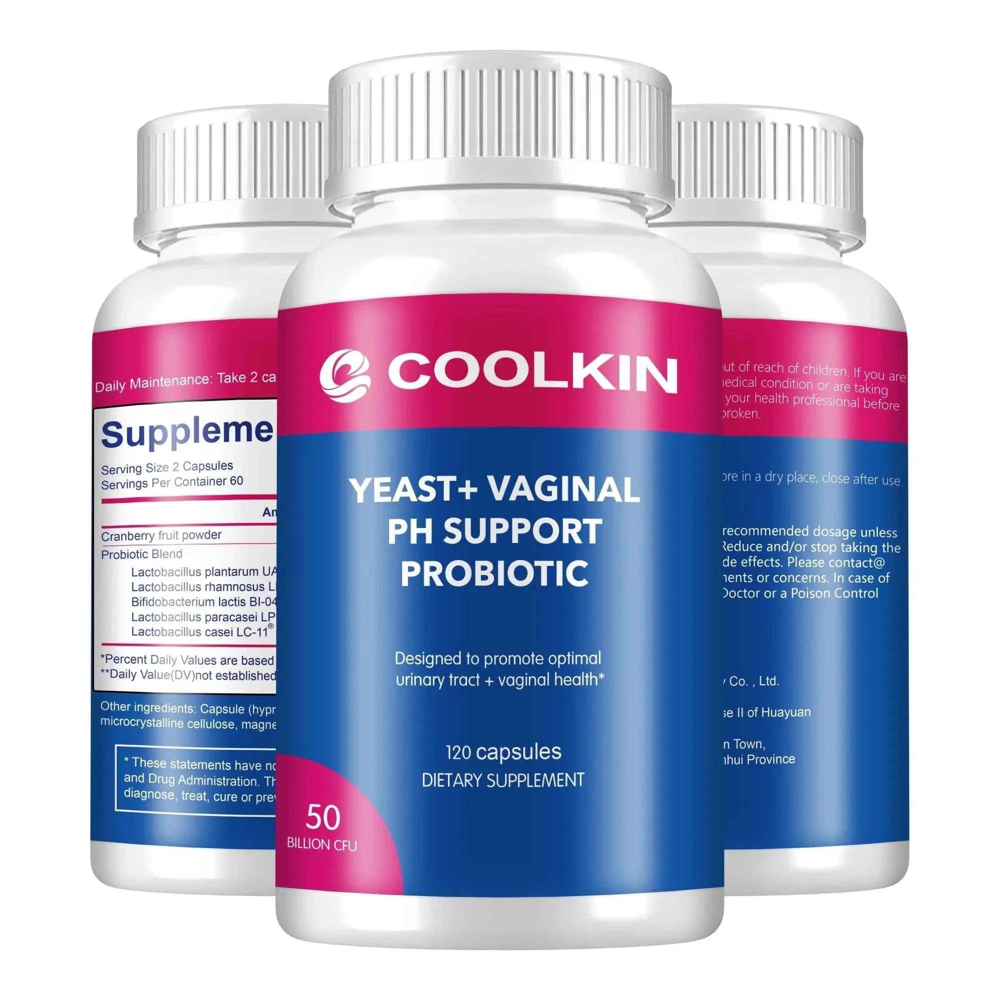 Yeast + Vaginal PH Support Probiotics - Promotes Urinary Tract Health, Digestion and Immune Support - 120 Capsules