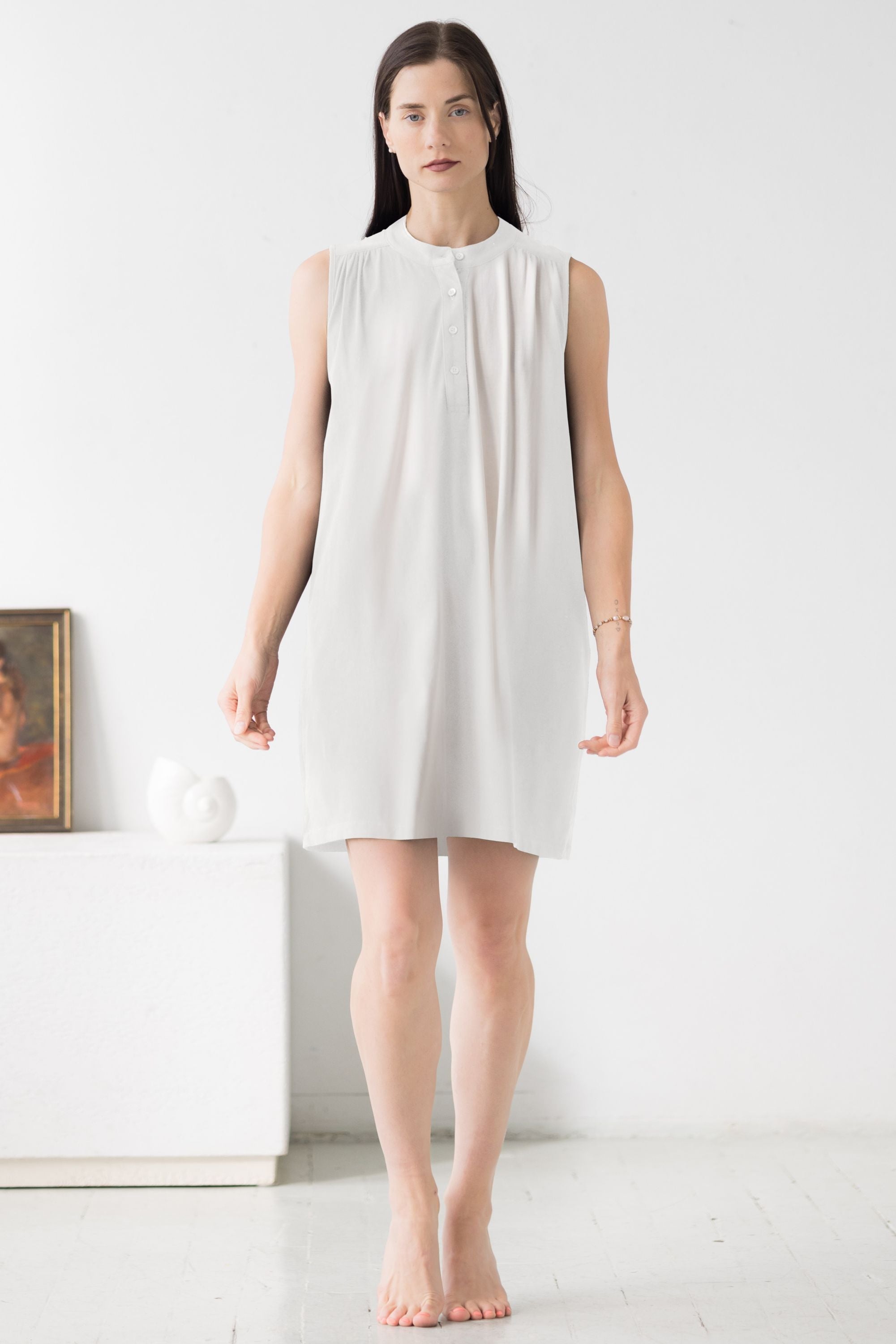 The Aisha Cotton Mini Lounge Dress - DestGlow