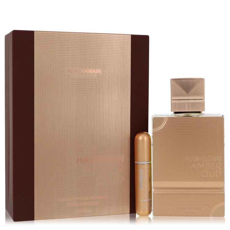 Al Haramain Amber Oud Gold Edition Extreme by Al Haramain Gift Set 3.4 oz 3.4 Pure Perfume Spray + 0.34 oz Refillable Spray for Women