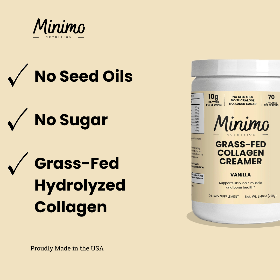 Grass-Fed Collagen Creamer (Vanilla), 8.5 oz by Minimo Nutrition