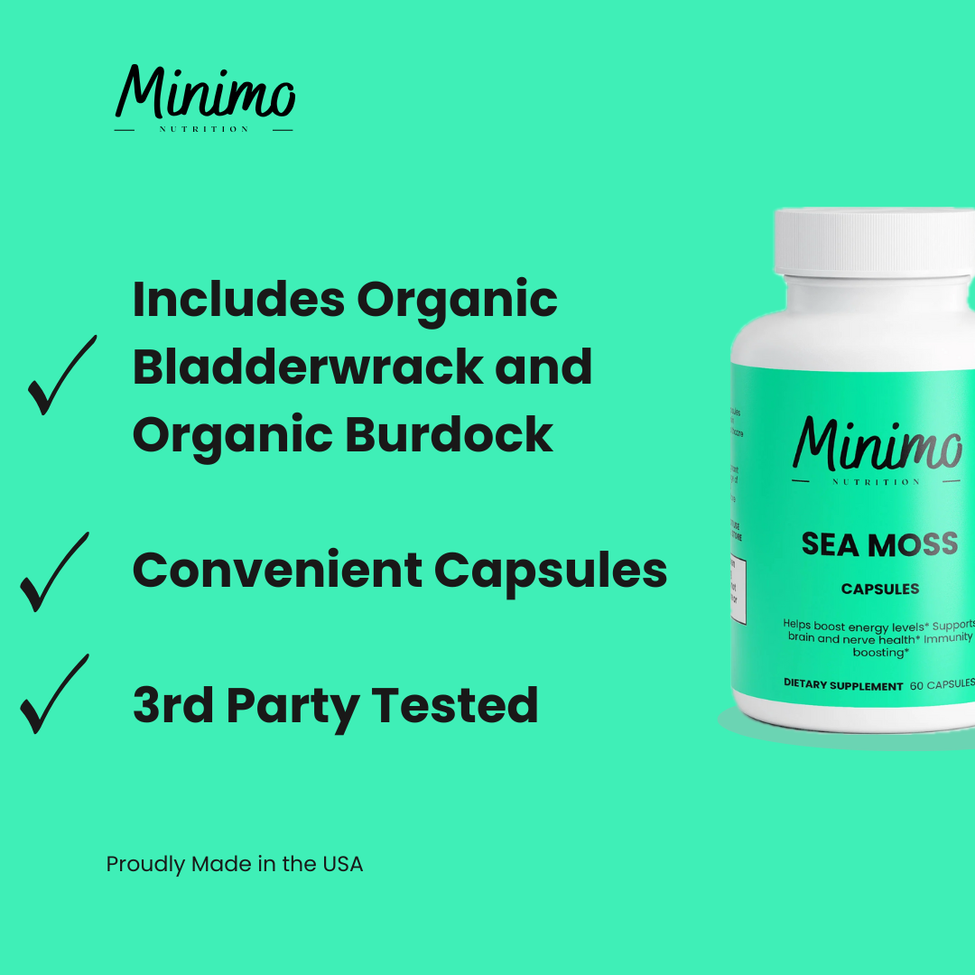 Sea Moss with Bladderwrack and Burdock Root, 60 ct. by Minimo Nutrition