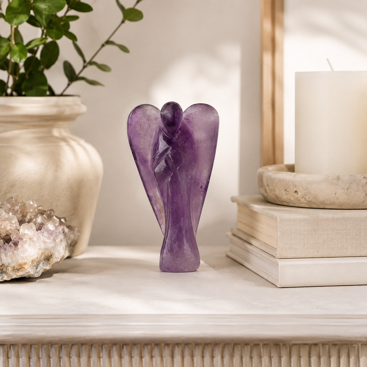 Amethyst Crystal Angel Pocket Guardian