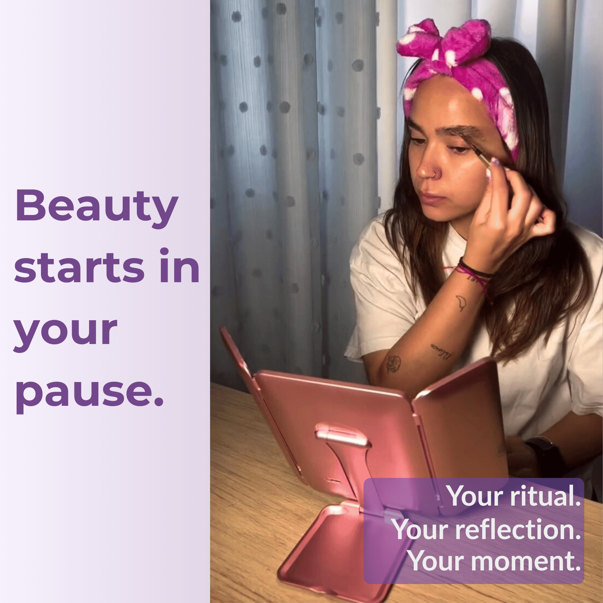Rose InBella Compact & Travel Mirror with LED Light – Rechargeable DestGlow