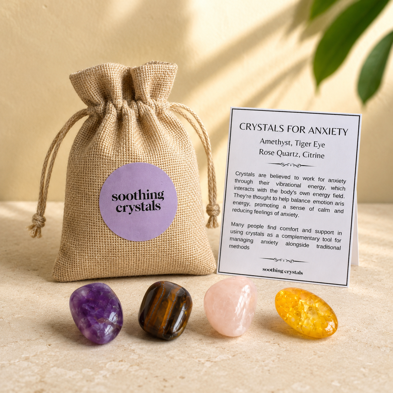 Calming ANXIETY Crystal Kit, Gemstone Tumble Kit, Anxiety Crystal Gift Set DestGlow