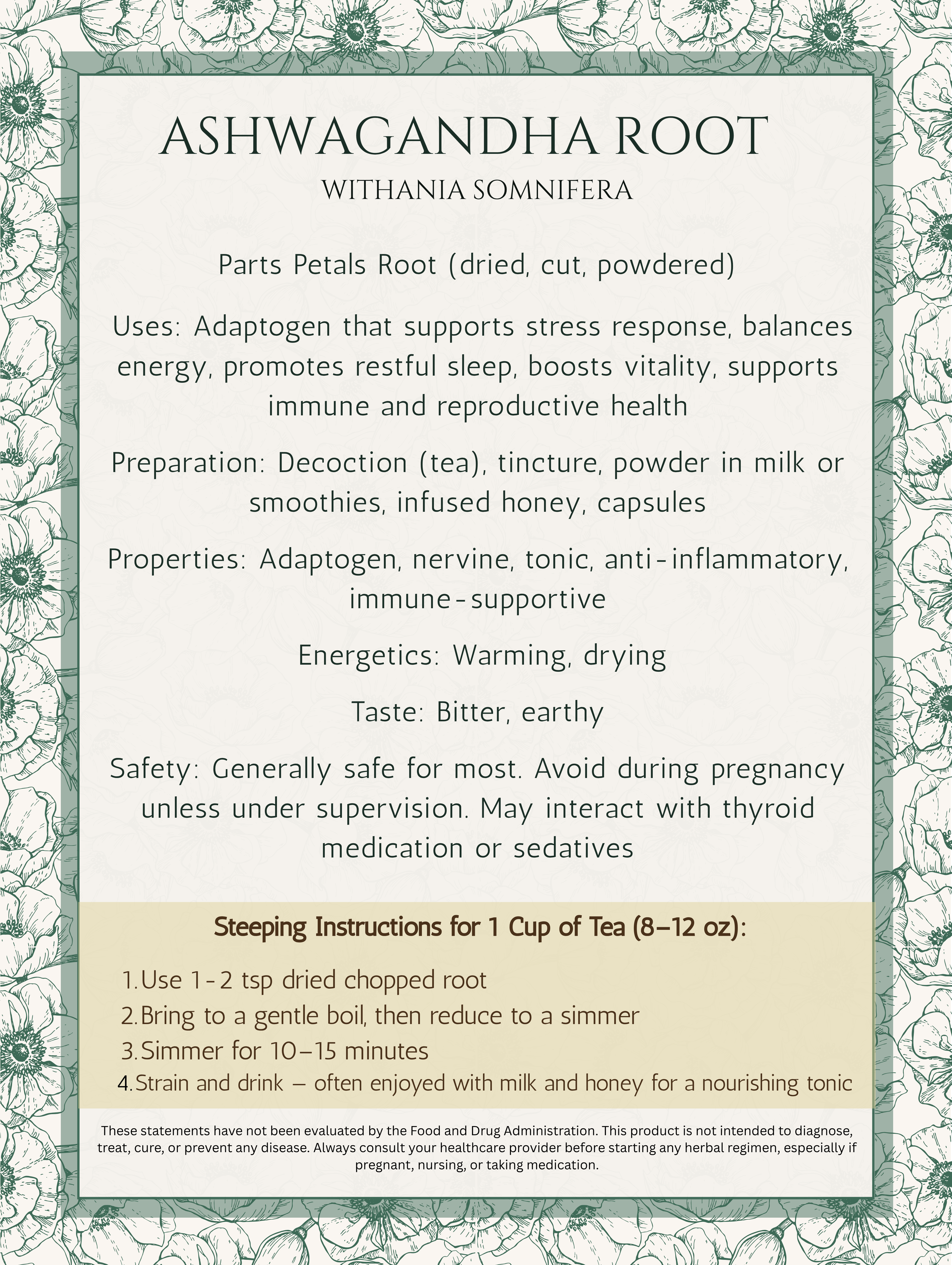 Ashwagandha Root - 1 oz