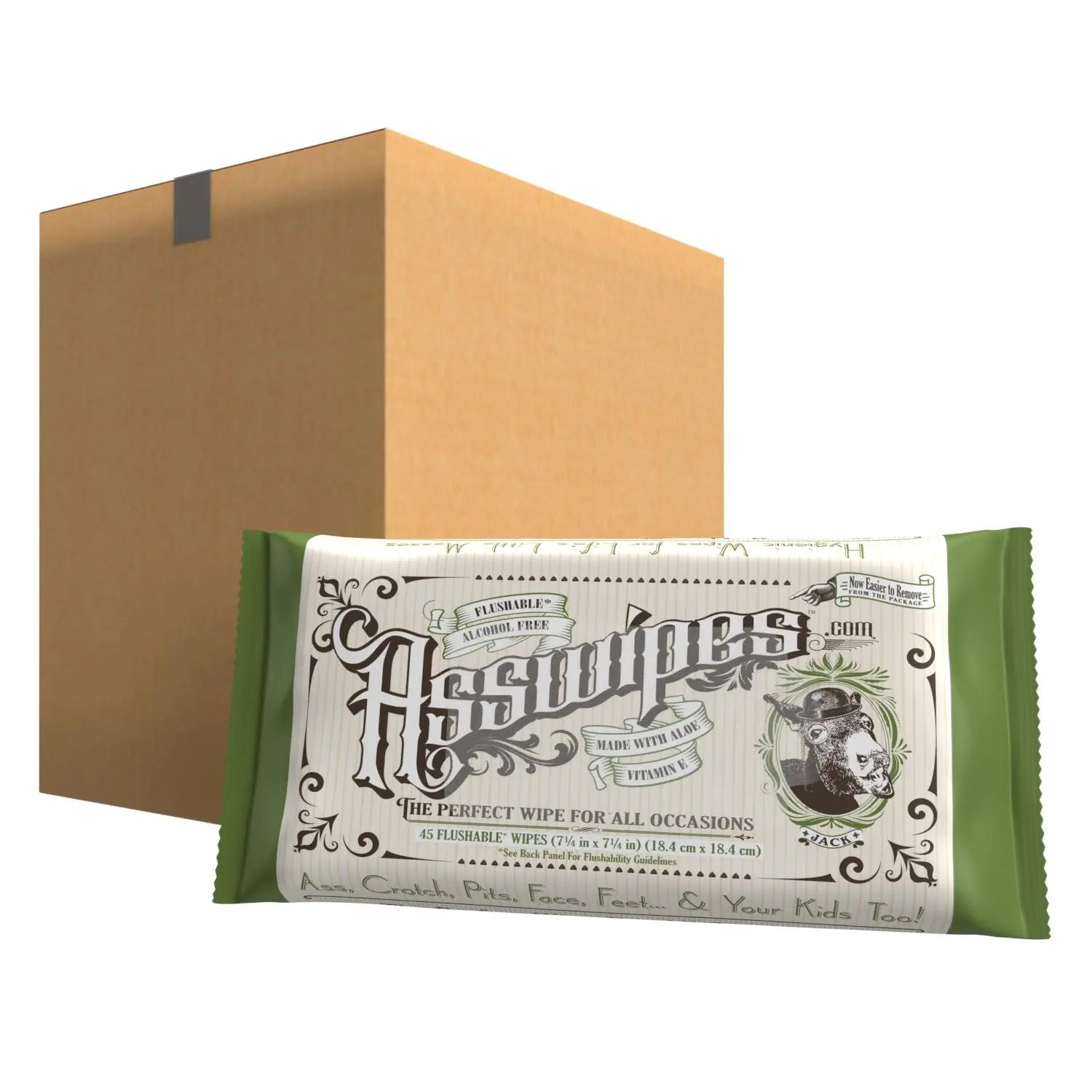 Asswipes 45ct Flow Pack (select quantity) by Fresh Body FB®