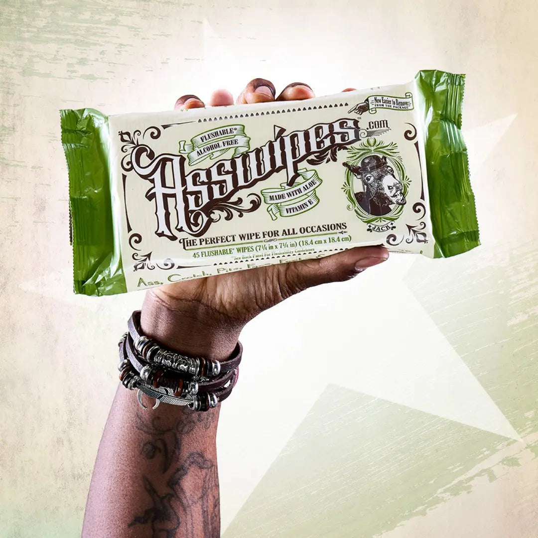 Asswipes Singles - Individually Wrapped Flushable Wipes (select quantity) by Fresh Body FB®