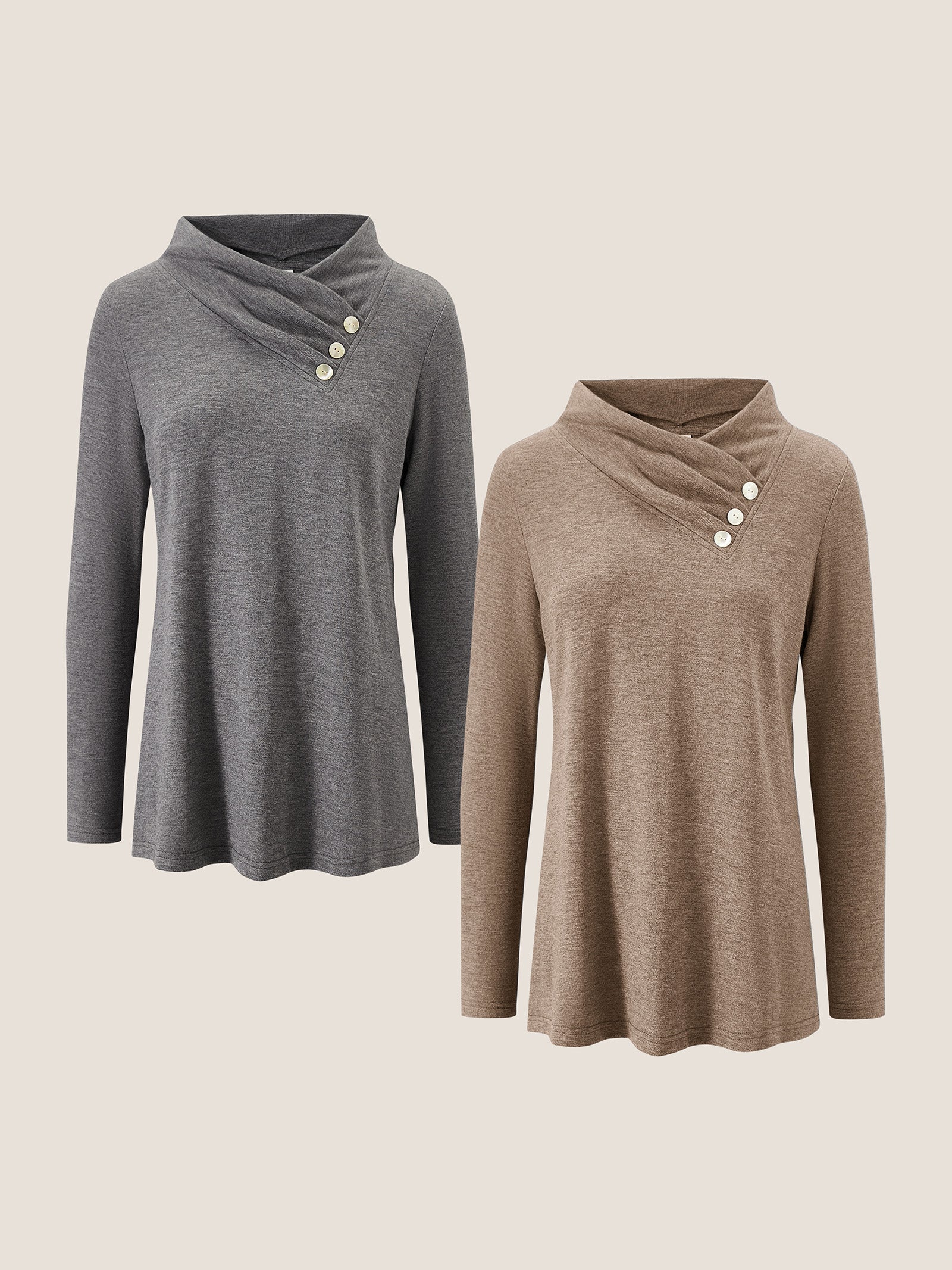 Cashmere Asymmetric Cowl Neck Stretch Top TATIANA DestGlow