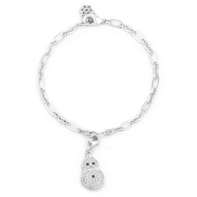 Snowman 0.2ct CZ Holiday Charm Bracelet DestGlow