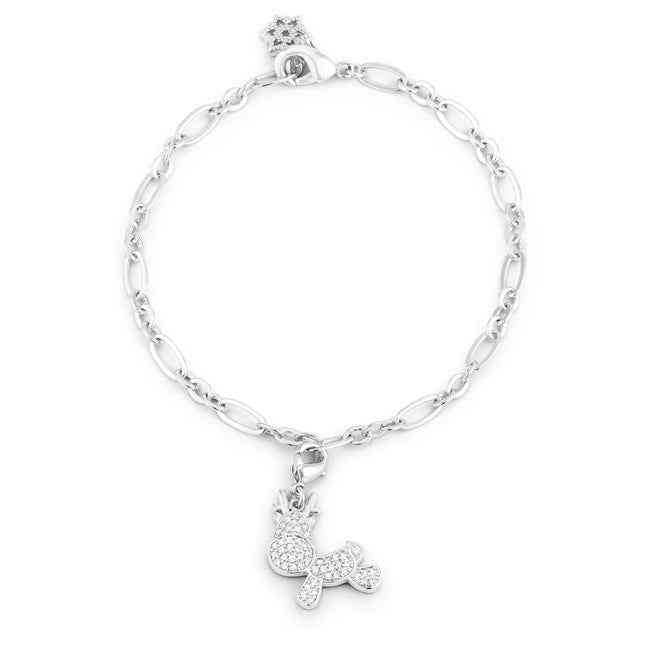 Rudy 0.25ct CZ Reindeer Charm Bracelet DestGlow