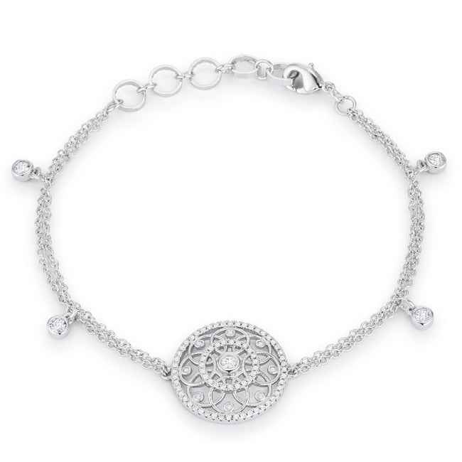 .5 Ct Bracelet with Interlocking Circles and CZ DestGlow