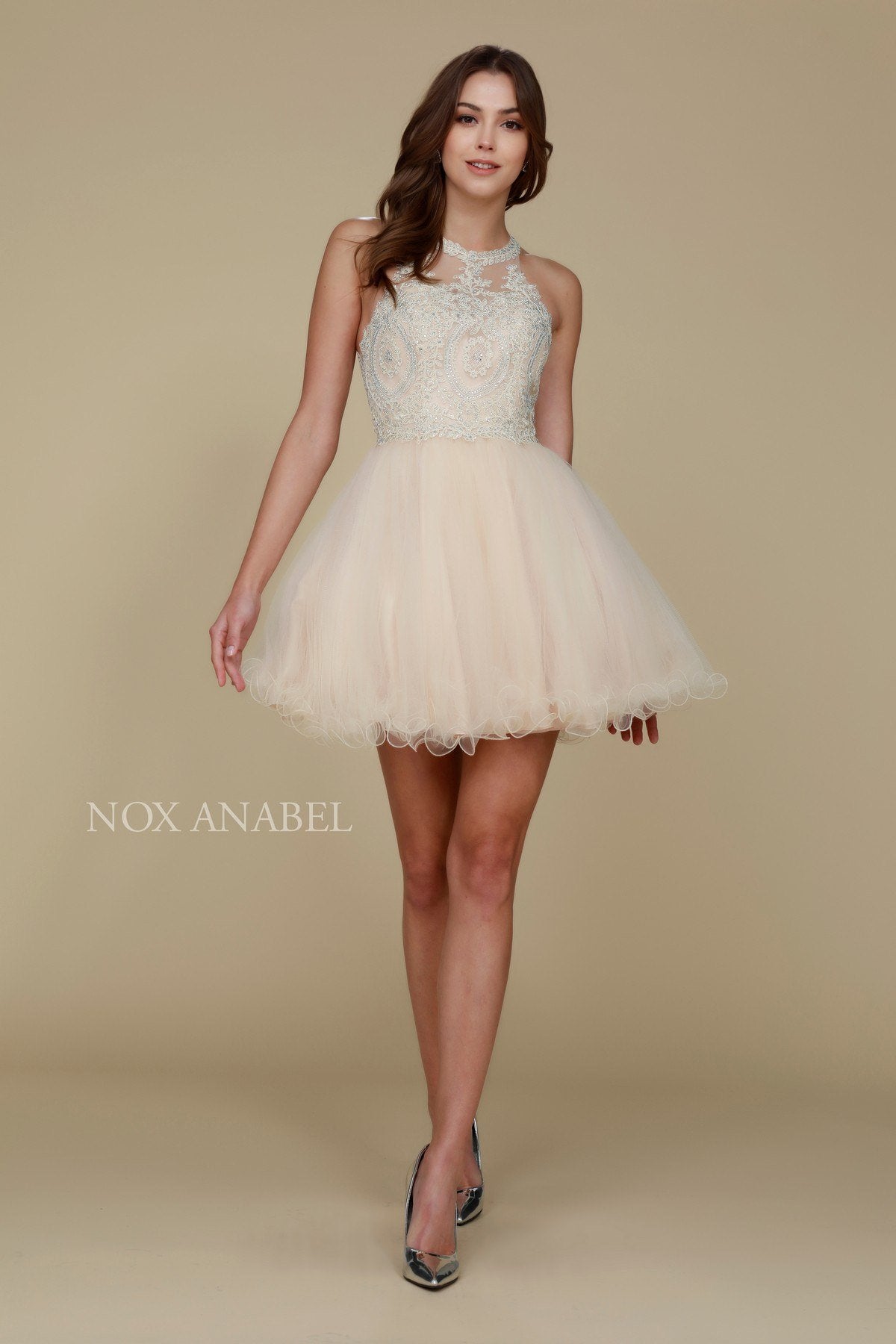 CLEARANCE - Nox Anabel B652 Short Dress Poofy A-Line Tulle Skirt (Size Small) by DiscountDressShop