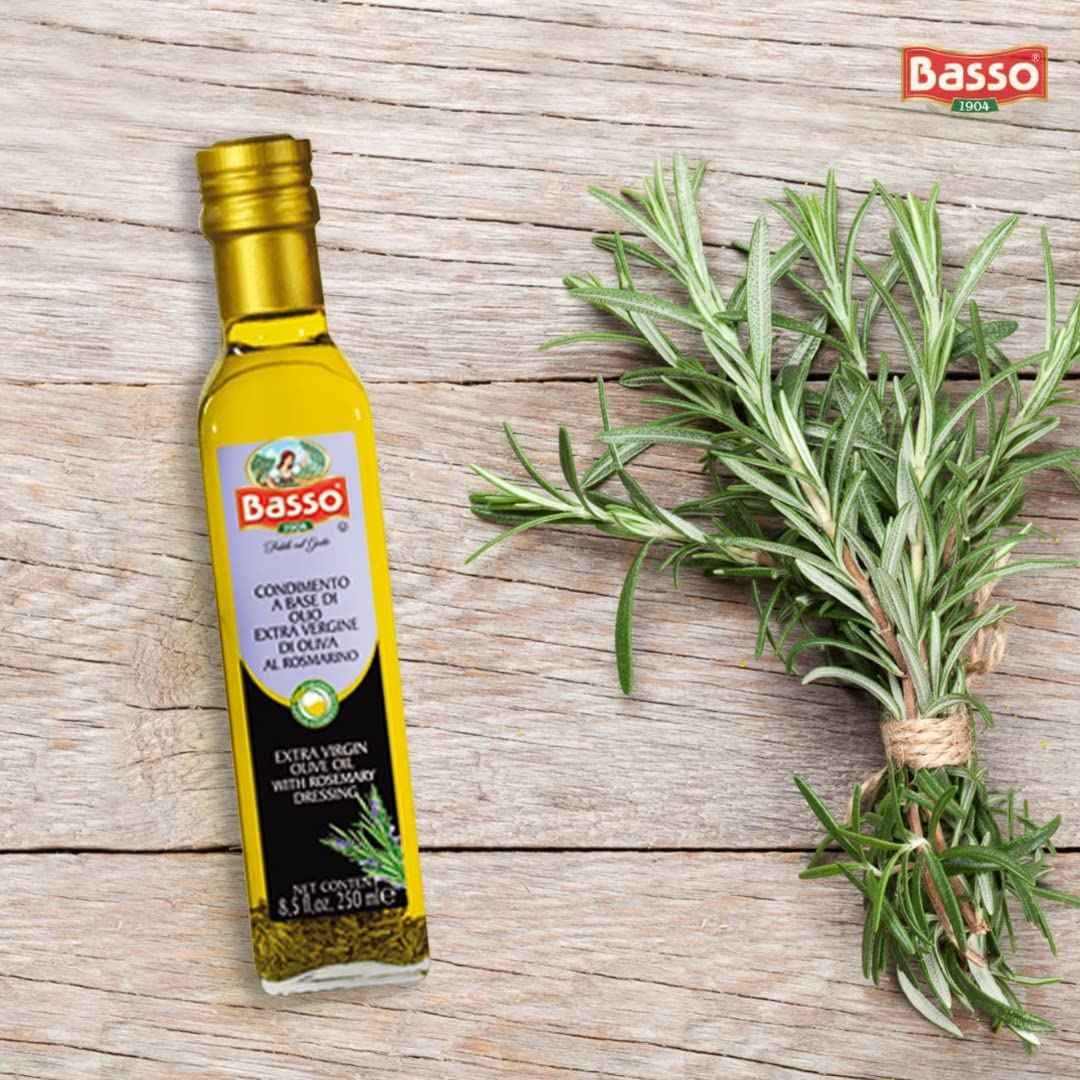 Basso 1904, Rosemary Infused Extra Virgin Olive Oil – 8.5 fl oz (250 ml)