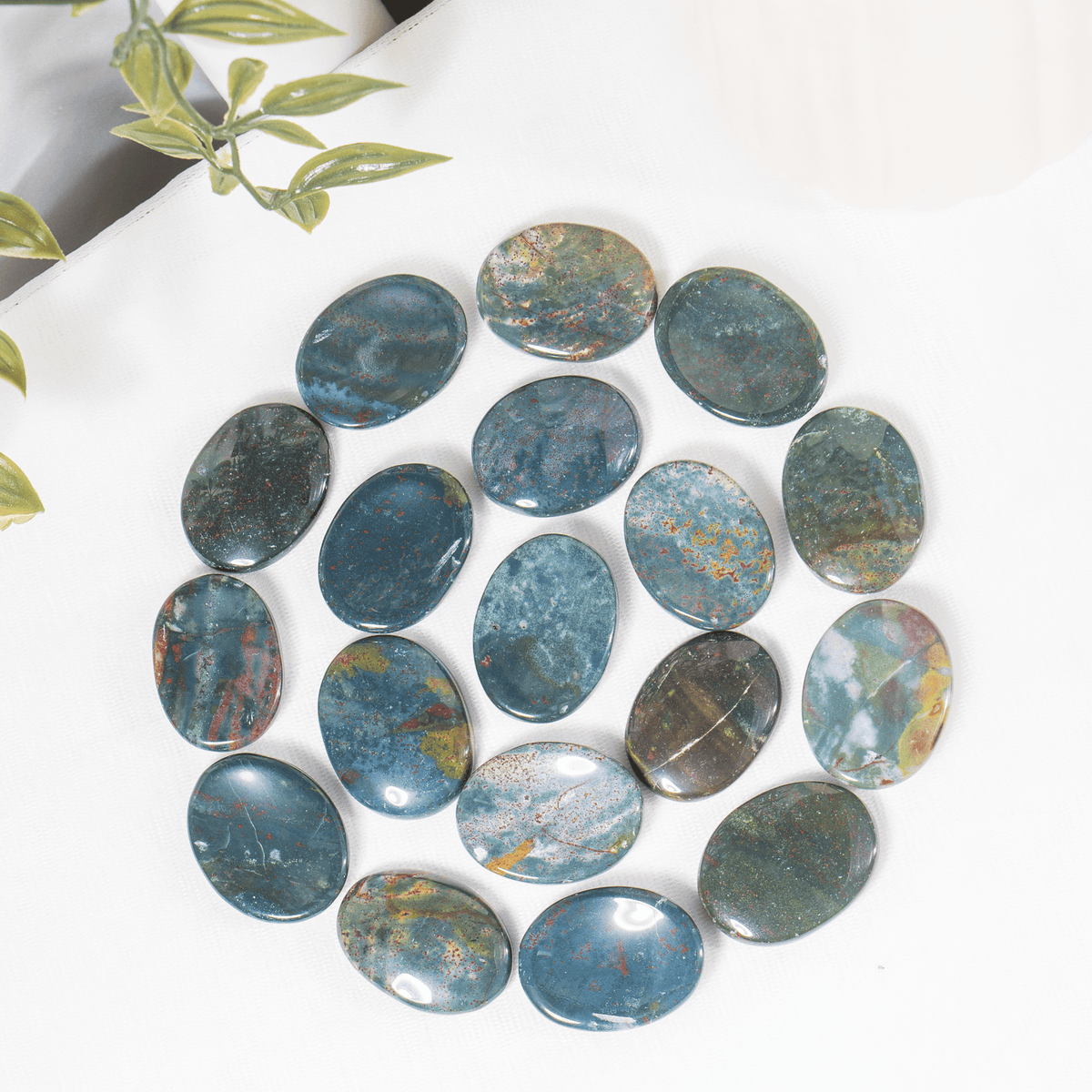 Bloodstone Worry Pocket Stones (Protection and Strength) DestGlow