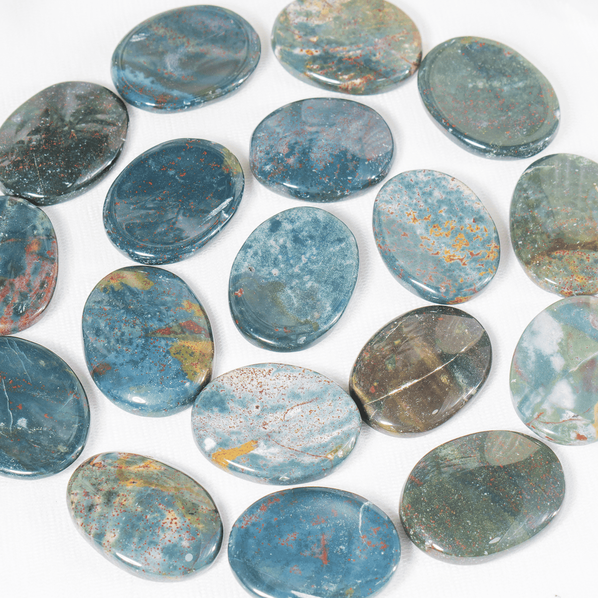 Bloodstone Worry Pocket Stones (Protection and Strength) DestGlow