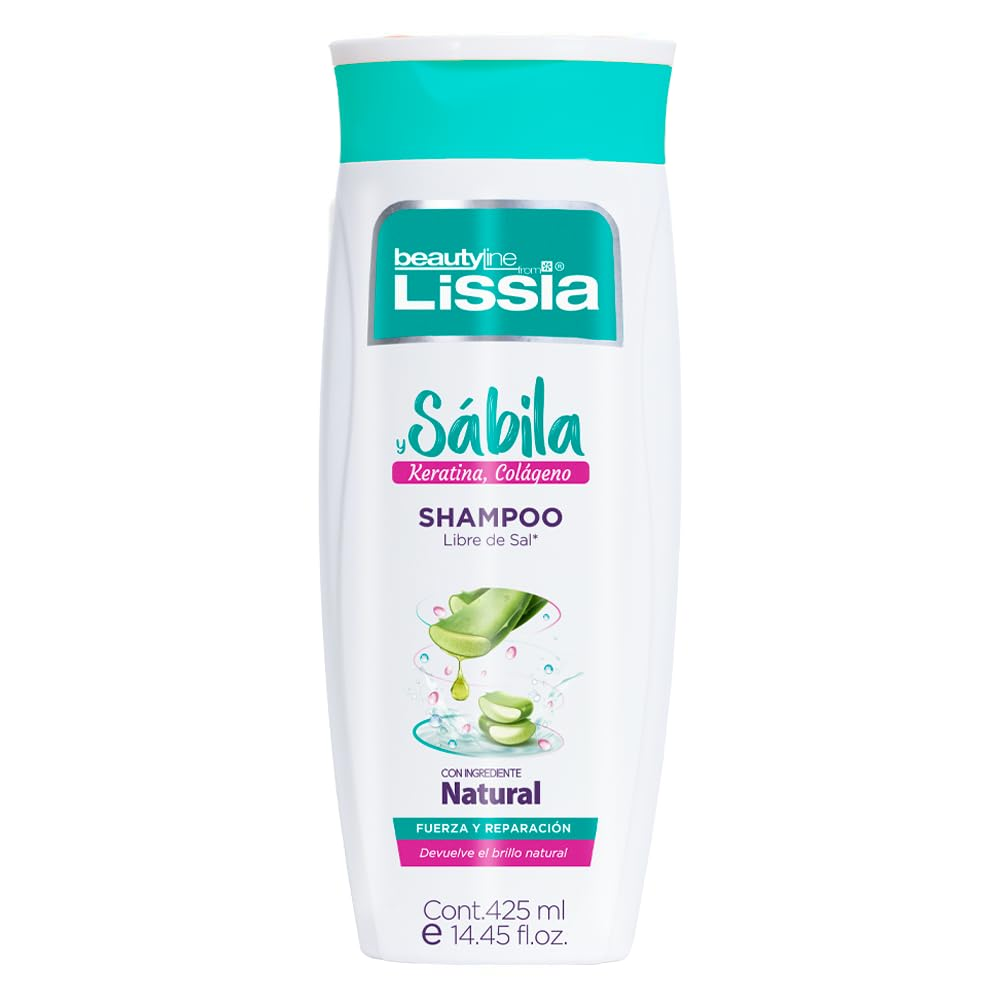 Beautyline Lissia y Sábila Keratina Colágeno Shampoo Libre de Sal (14.4 oz) DestGlow