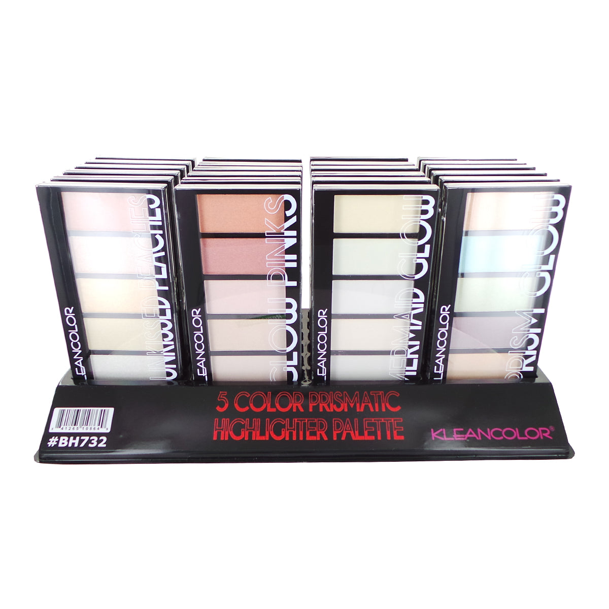 KLEANCOLOR 5 Color Prismatic Highlighter Palette Display Set, 24 Pieces - DestGlow
