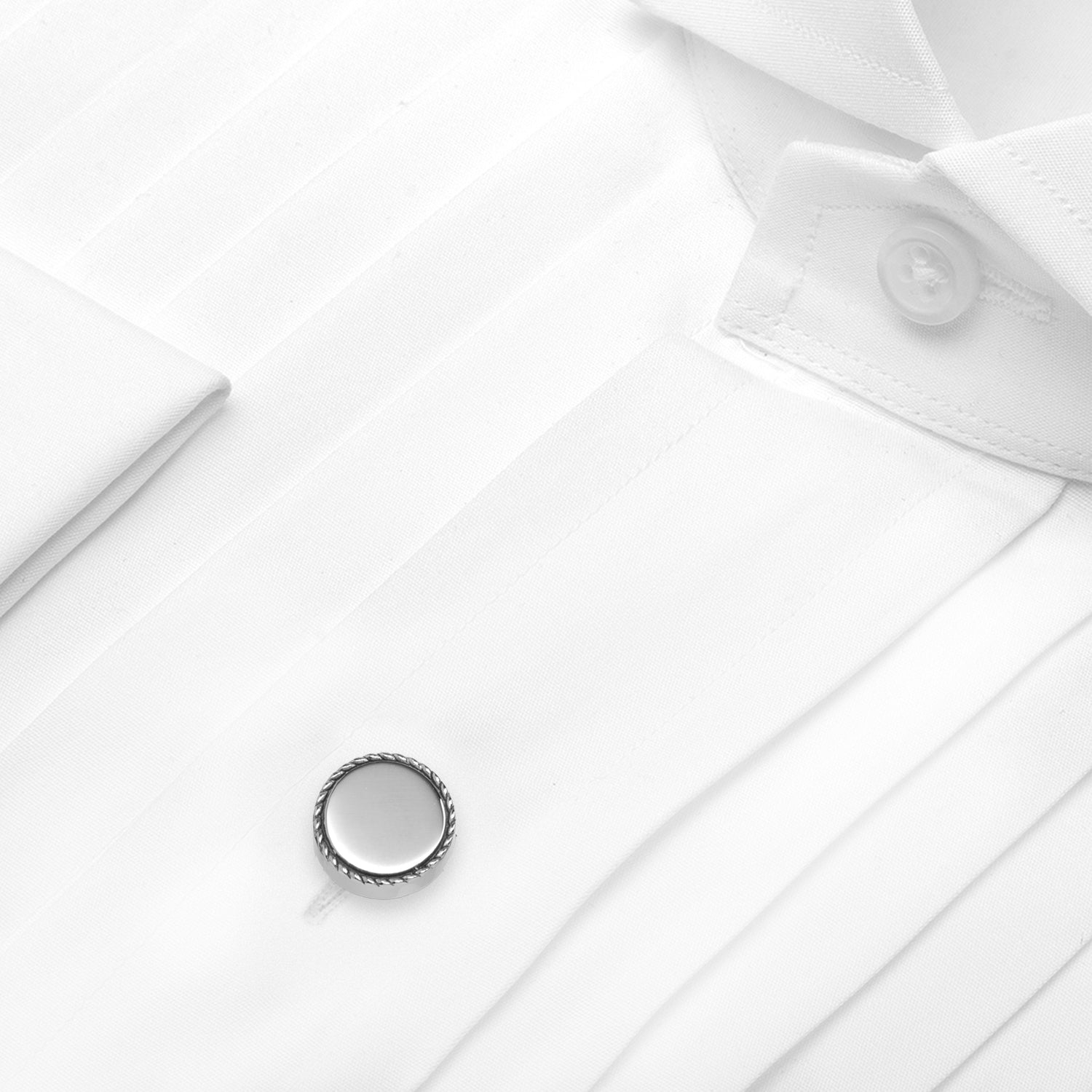 Stainless Steel Rope Border Round Studs by Cufflinks.com
