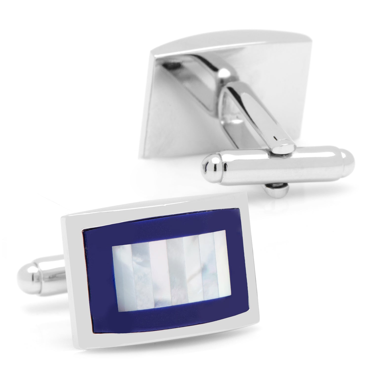 Mother of Pearl and Lapis Blue Key Cufflinks by Cufflinks.com