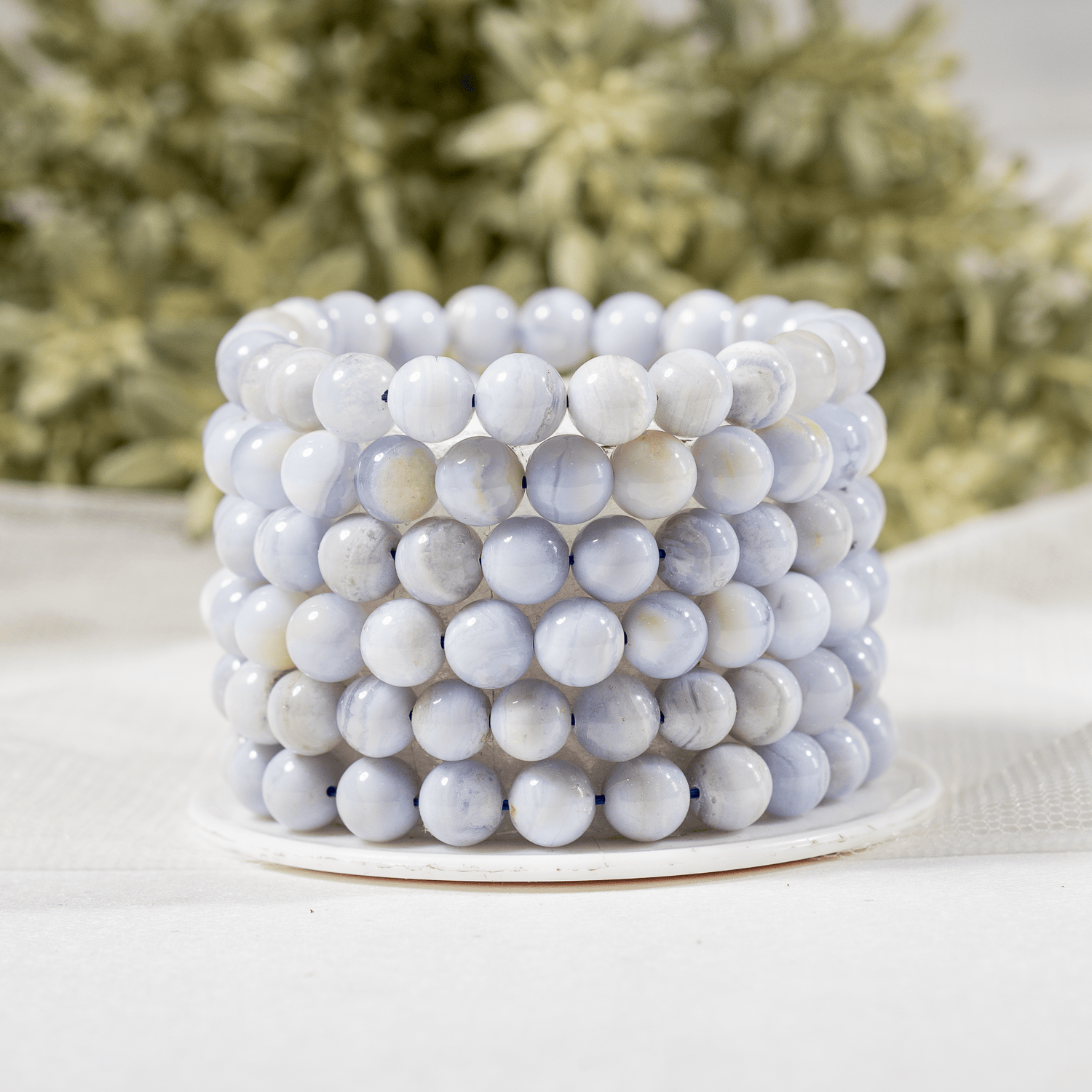 Blue Lace Agate Bracelet (Relaxation and Self Discovery)