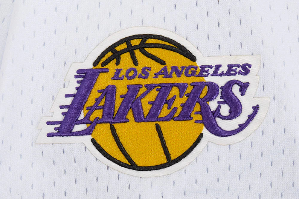 Pro Standard LA Lakers Script Tail Mesh Button Down Shirt - White/Black by Denim Exchange