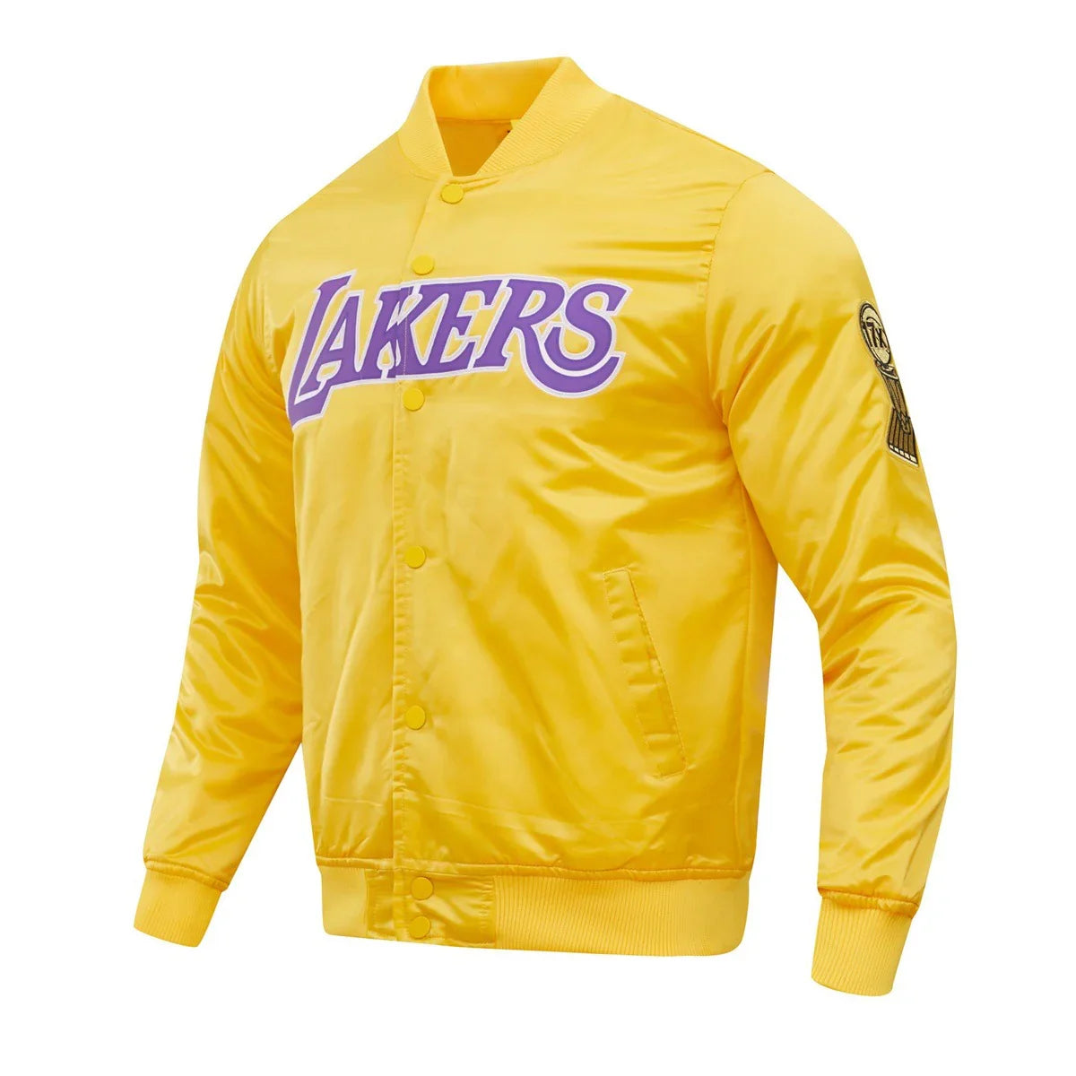 Pro Standard LA Lakers Big Logo Satin Jacket - Gold by Denim Exchange