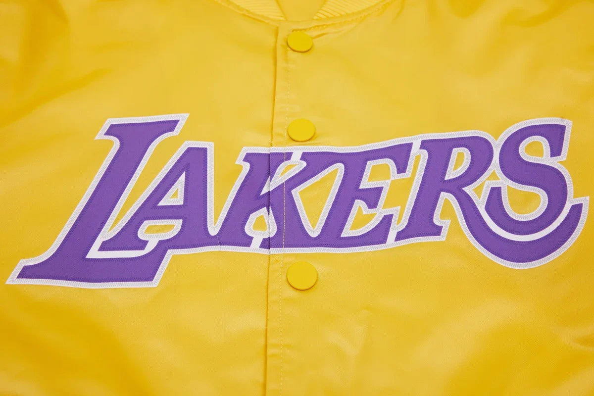 Pro Standard LA Lakers Big Logo Satin Jacket - Gold by Denim Exchange
