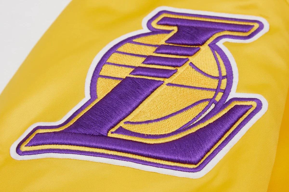 Pro Standard LA Lakers Big Logo Satin Jacket - Gold by Denim Exchange