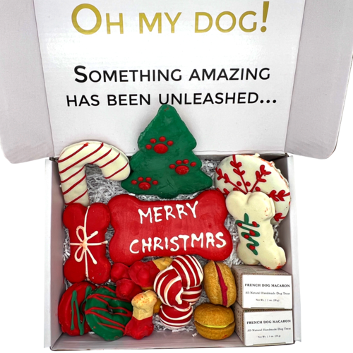 Christmas Themed Dog Treats Gift Box - Gourmet Holiday Treats for Dogs