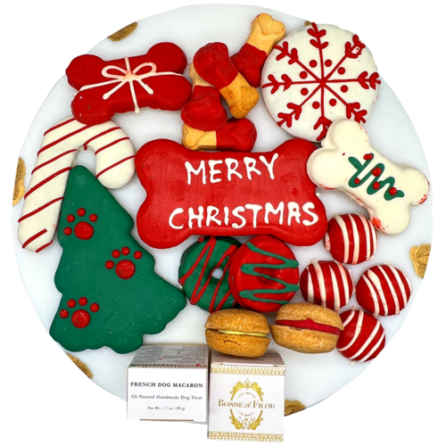 Christmas Themed Dog Treats Gift Box - Gourmet Holiday Treats for Dogs