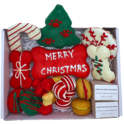 Christmas Themed Dog Treats Gift Box - Gourmet Holiday Treats for Dogs