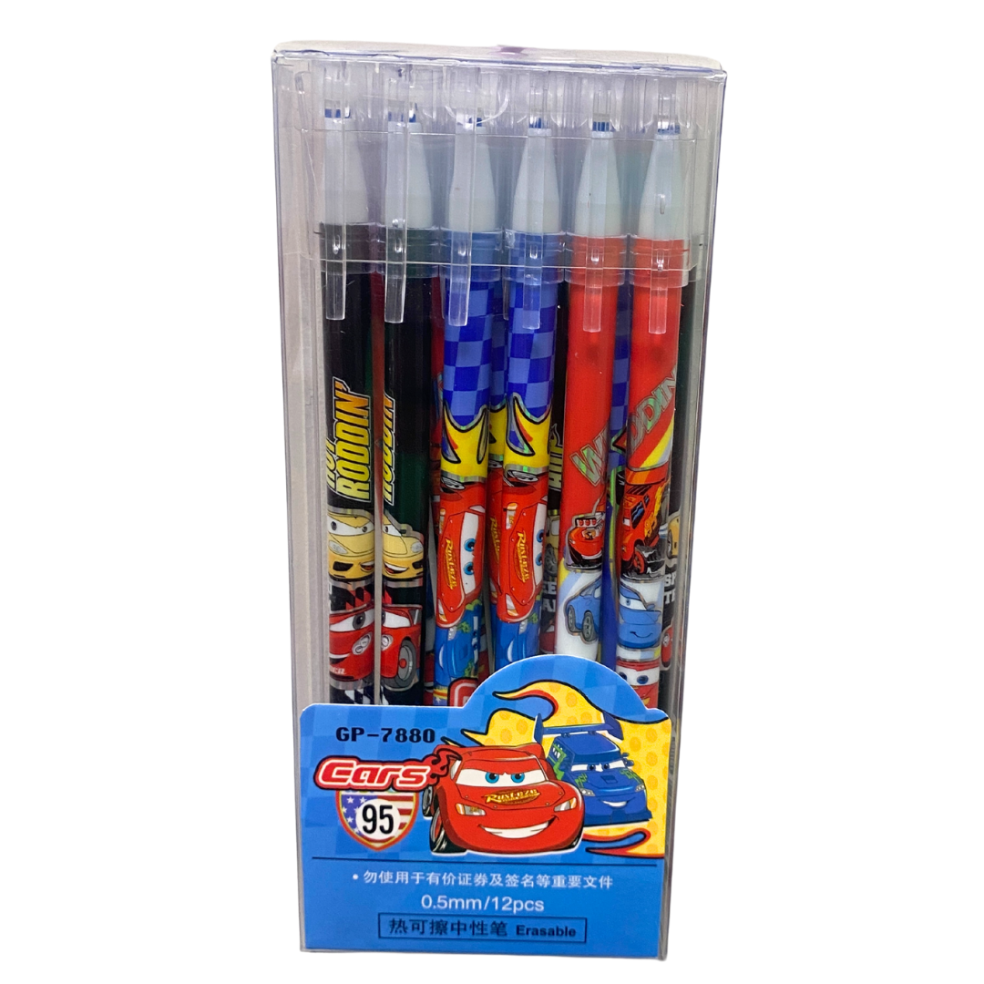 Bolígrafos Gel Borrables Cars (12 piezas, 0.5mm) DestGlow