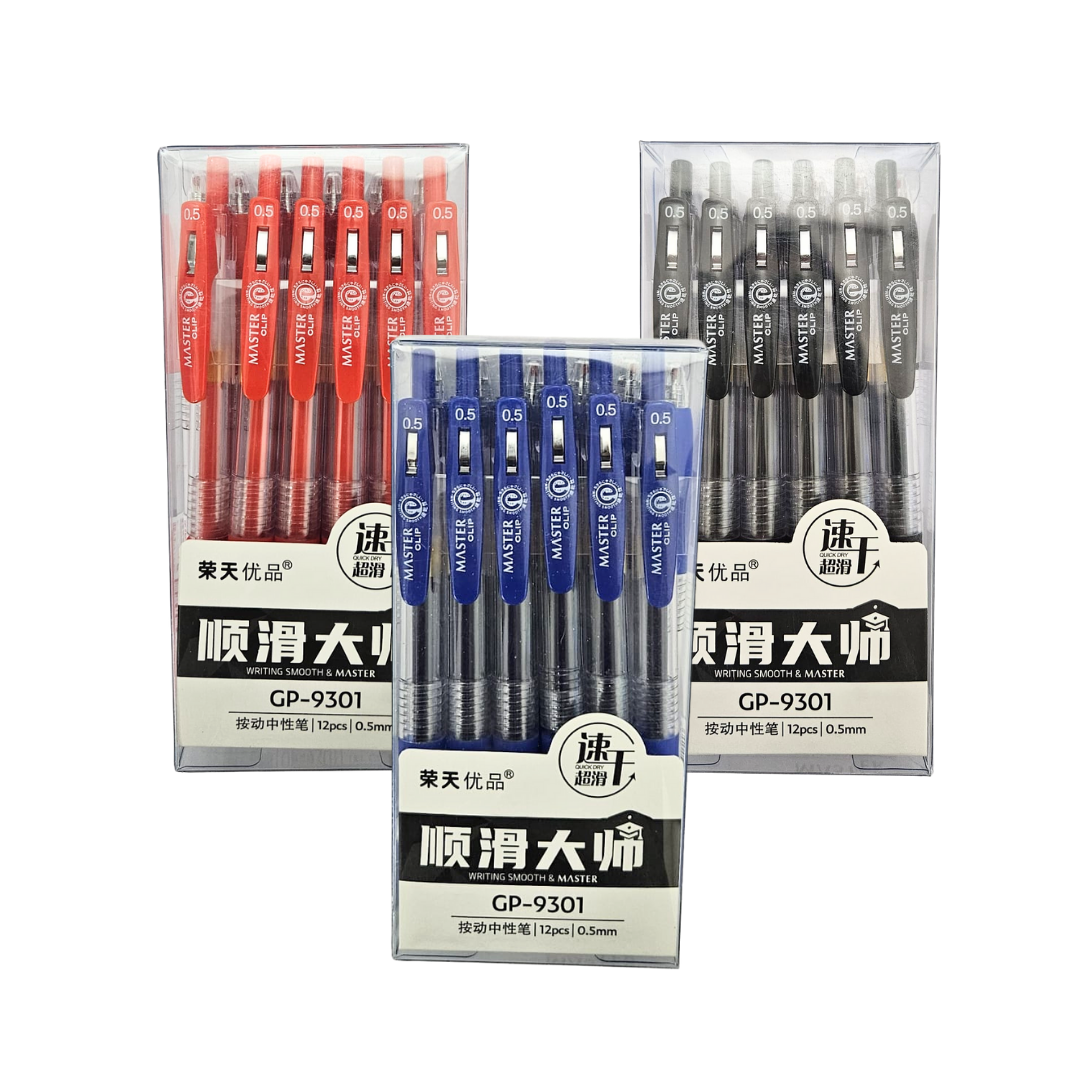 Bolígrafos Master Clip 12?pk (azul, negro o rojo) DestGlow