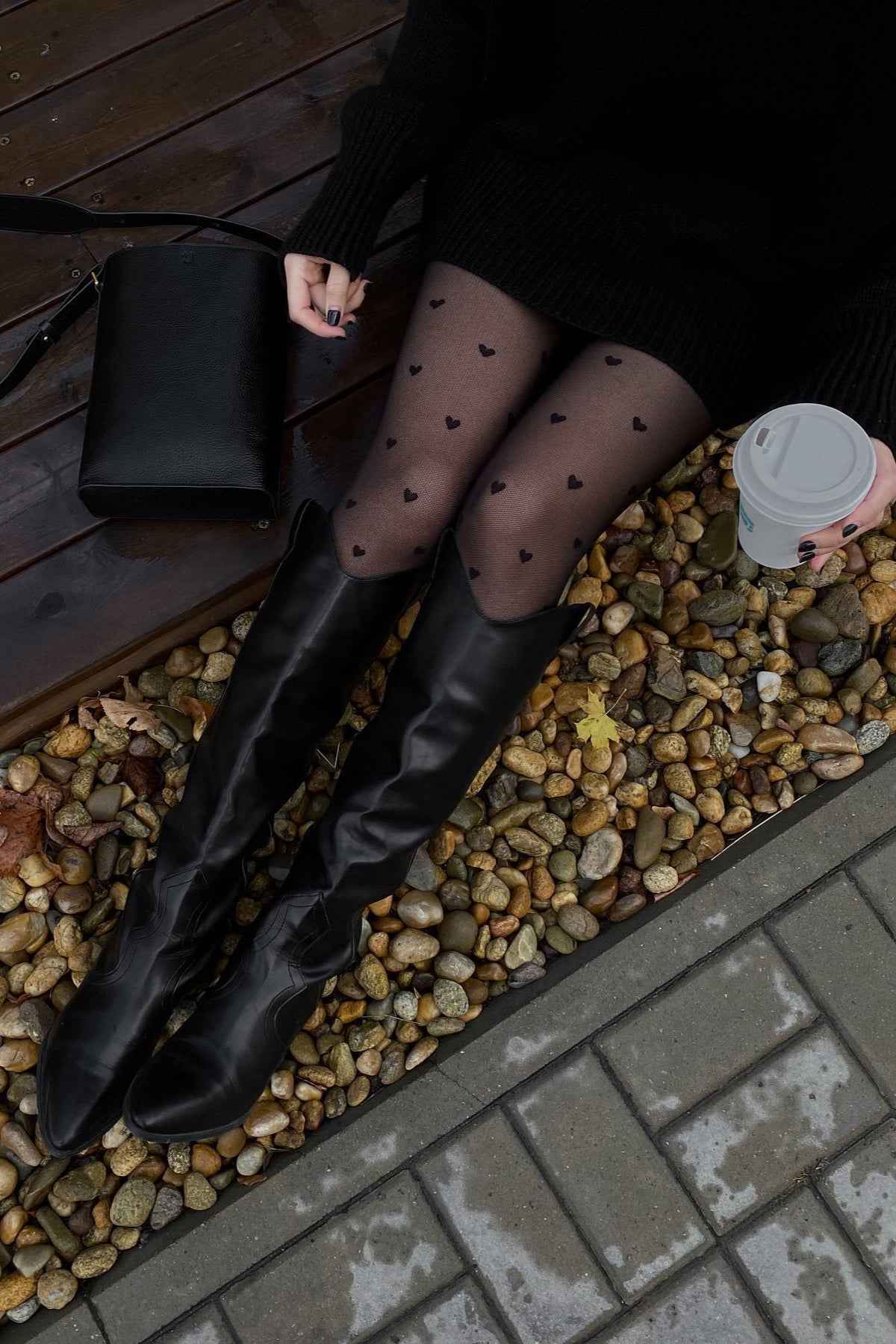 Fantasy Tights Conte Bonheur - Hearts Pattern