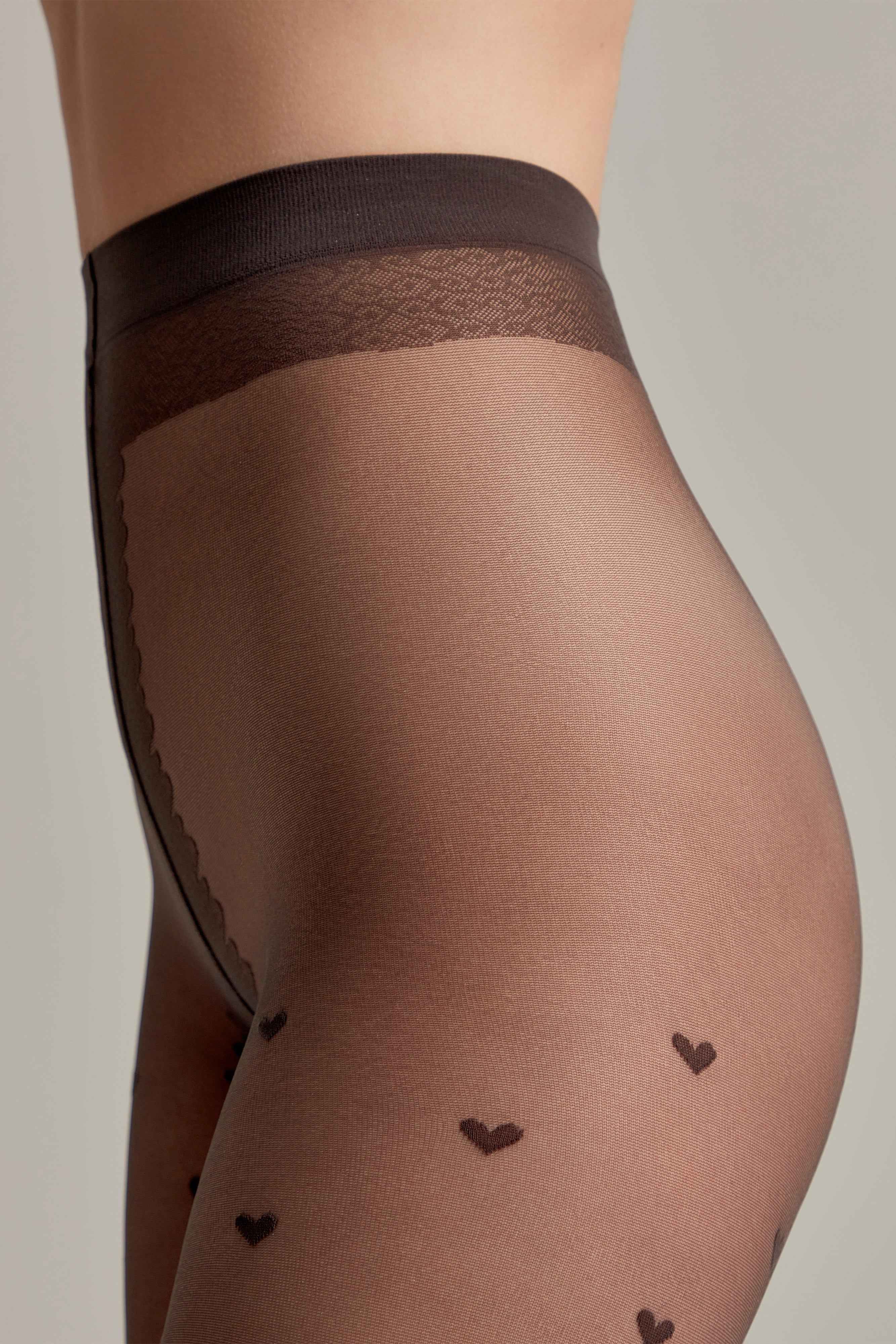 Fantasy Tights Conte Bonheur - Hearts Pattern