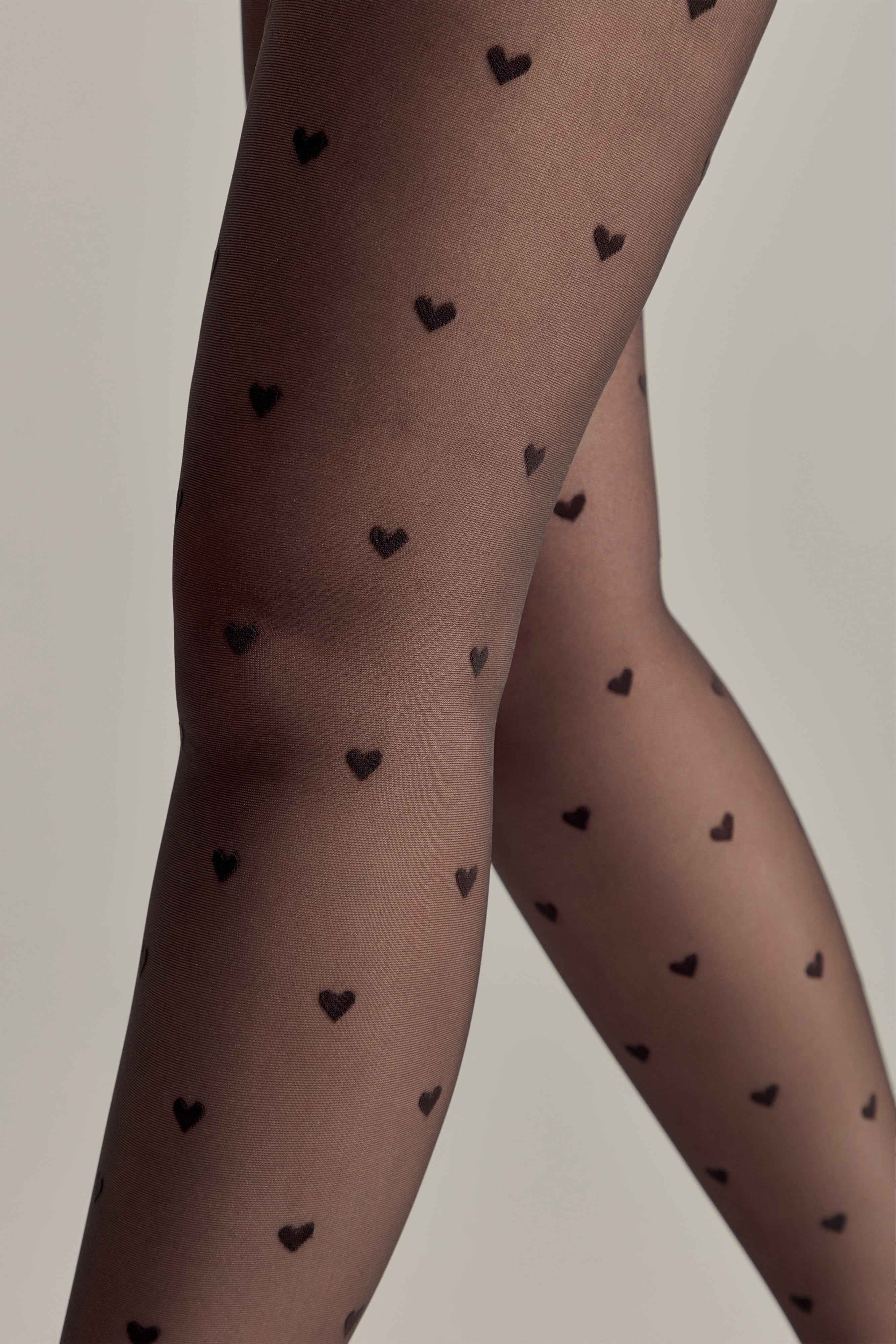 Fantasy Tights Conte Bonheur - Hearts Pattern