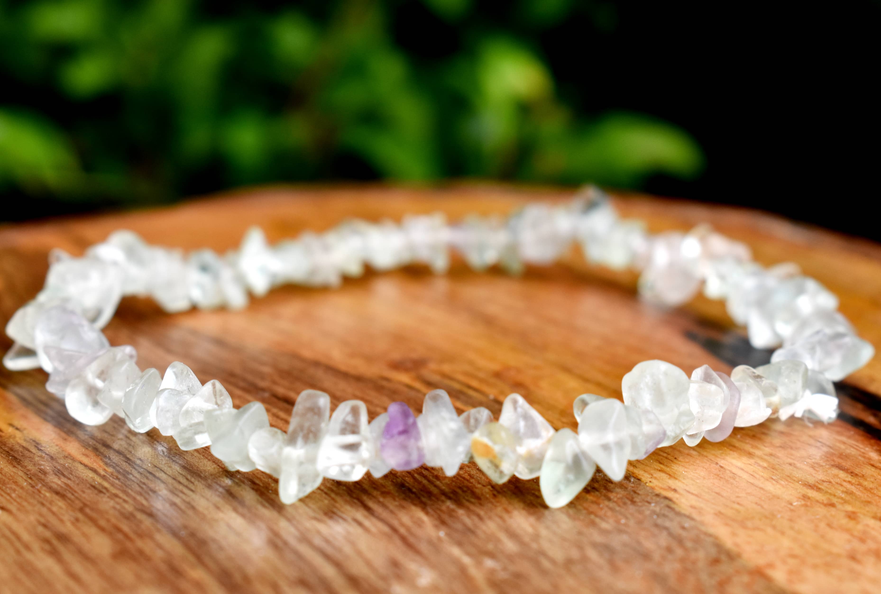 Natural Multi Fluorite Chip Bracelets, Loose Crystal Gemstone Chip Bracelets ~ Healing Chip Bracelet DestGlow