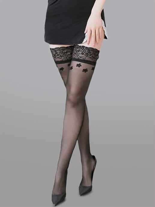 Flower Lace High Stockings - accessories