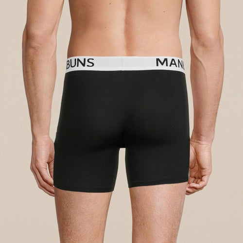 Men's Classic Black Boxer Brief Underwear - Comfortable Cotton Blend