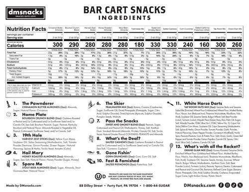 Bar Cart Snacks Gourmet Nut Gift Set for Men - 6 Cocktail-Inspired Flavors