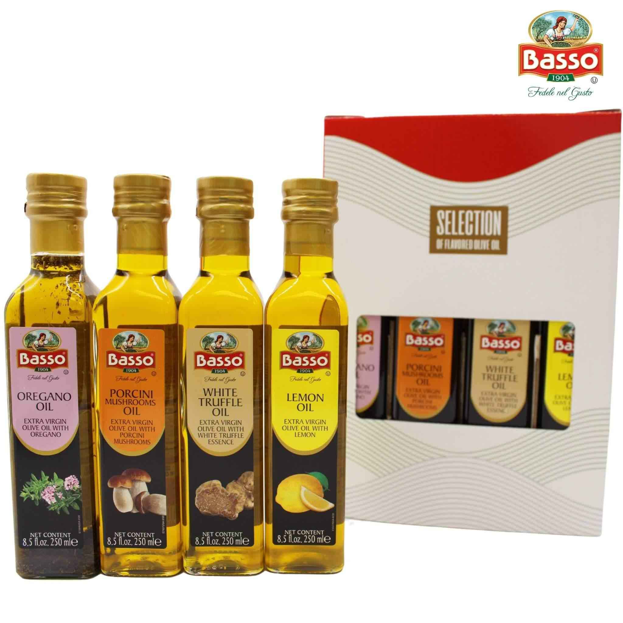 Basso 1904 Infused Extra Virgin Olive Oil Gift Set – 4 x 8.5 fl. oz (250 ml)