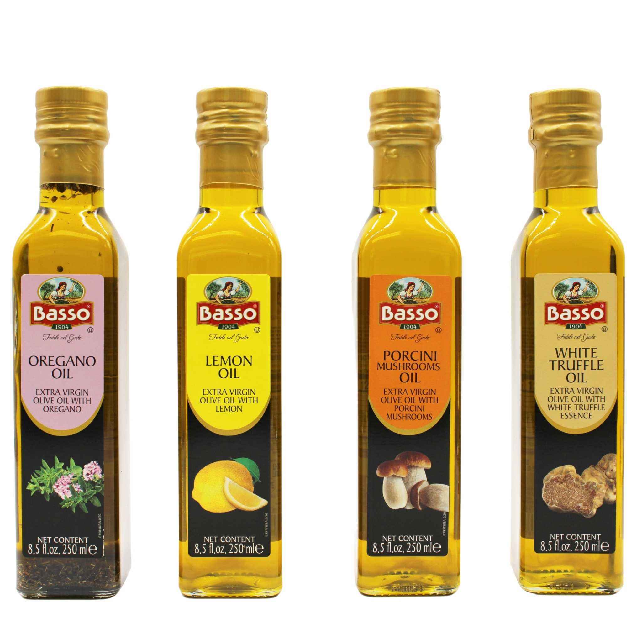 Basso 1904 Infused Extra Virgin Olive Oil Gift Set – 4 x 8.5 fl. oz (250 ml)