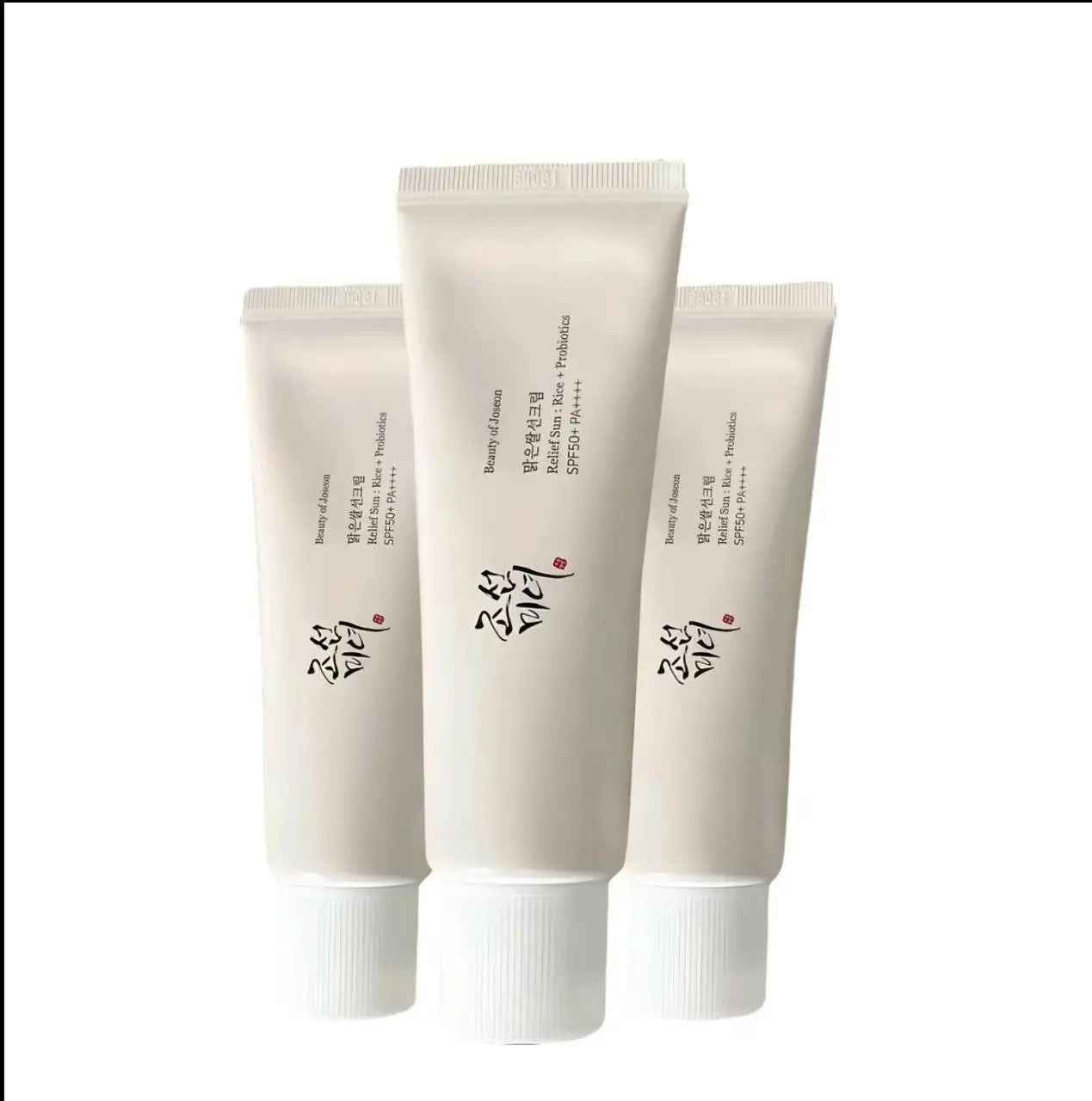Beauty of Joseon Pack of 3 Rice Probiotics UV Sunscreen SPF50+ PA++++ 50 ml - Facial Sunscreen with Nourishing Rice Extracts, Lightweight for Sensitive Skin - Skincare, Gentle