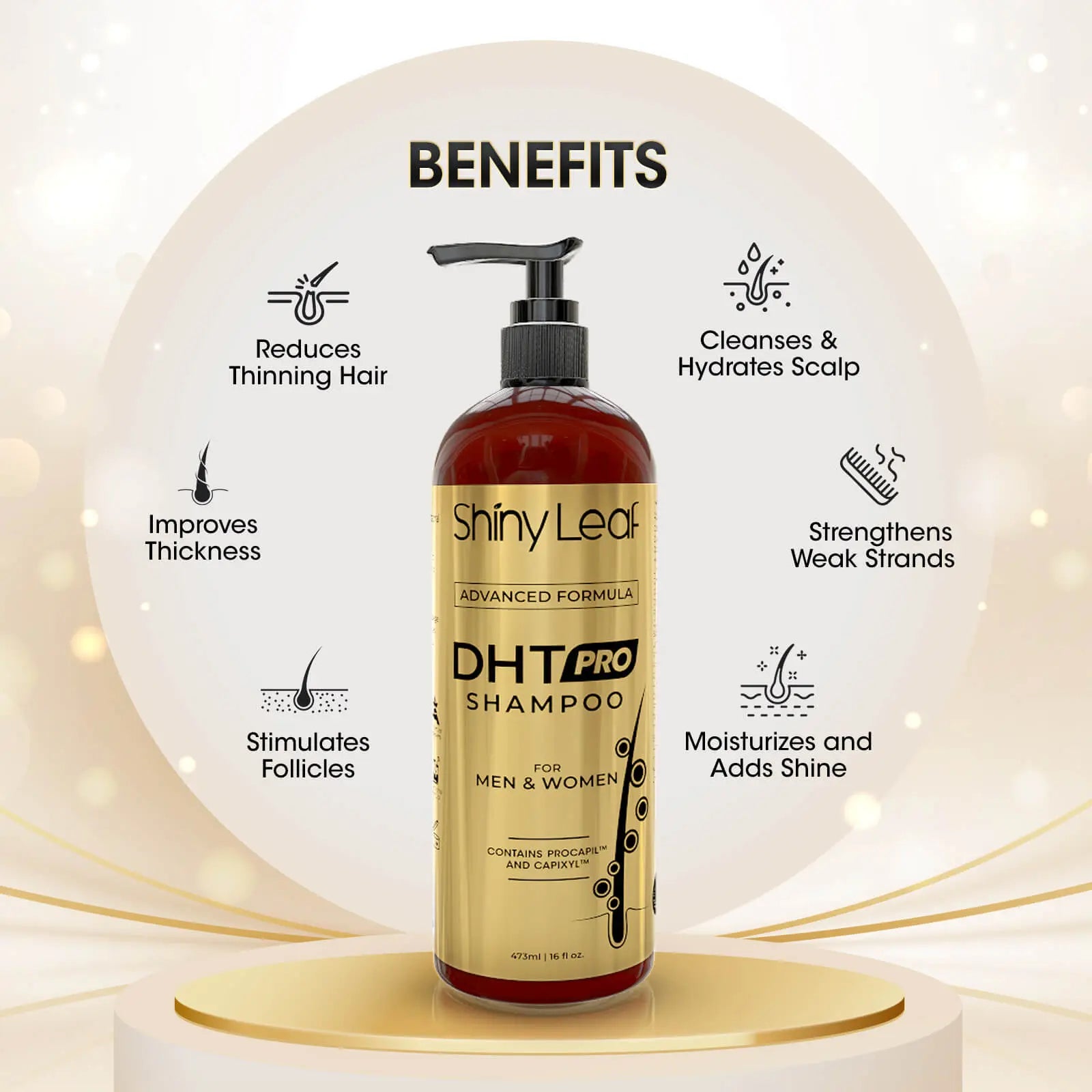DHT Pro Shampoo with Procapil & Capixyl — 16 oz by Shiny Leaf
