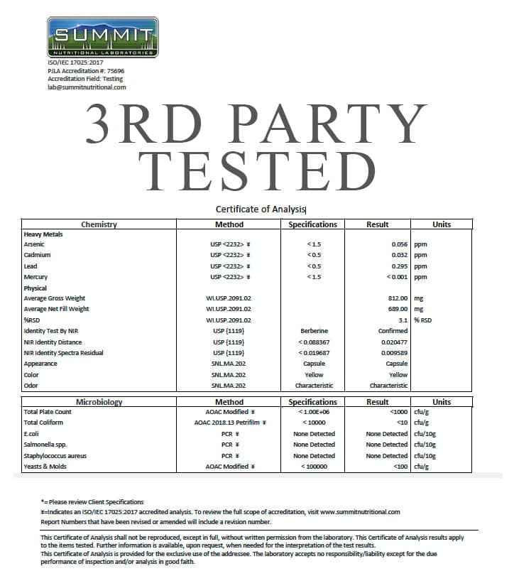 Berberine 60 Capsules