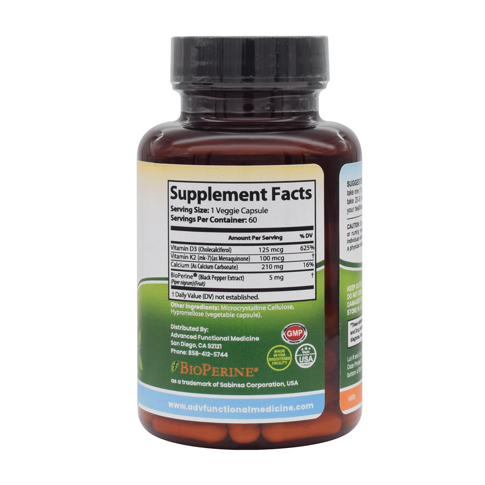 Bio-D3 with K2 (mk-7) and Bioperine (medical grade vitamin D3 ) by Advanced Functional Medicine Supplements